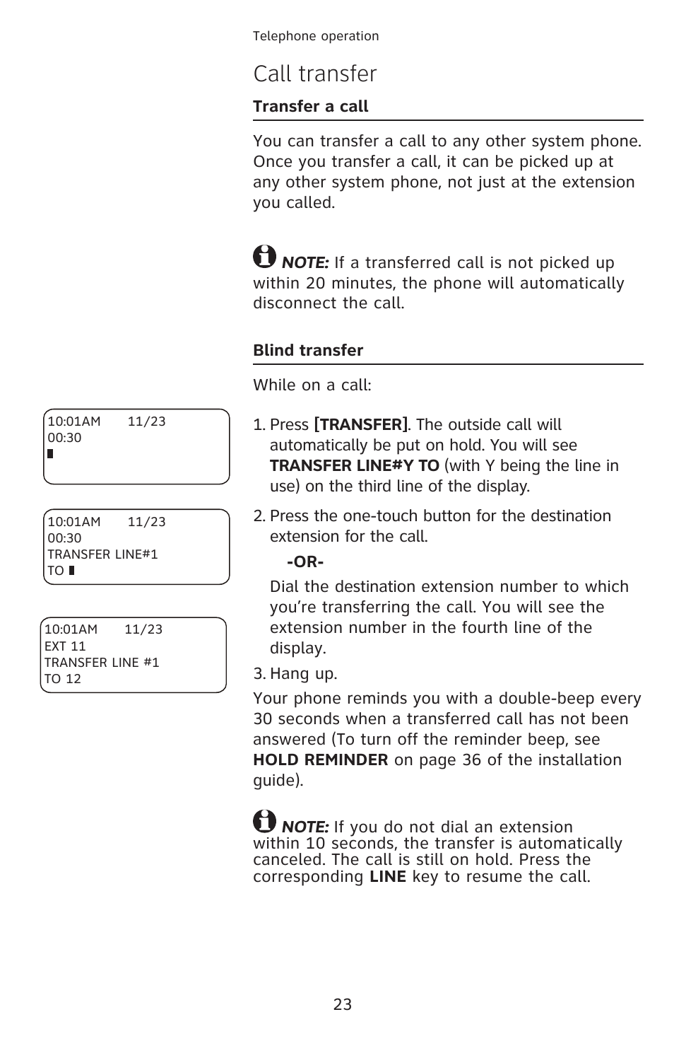 Call transfer | AT&T 1080 Corded telephone User Manual | Page 30 / 30