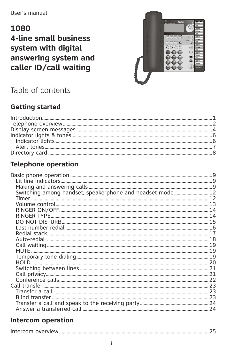 AT&T 1080 Corded telephone User Manual | Page 4 / 30
