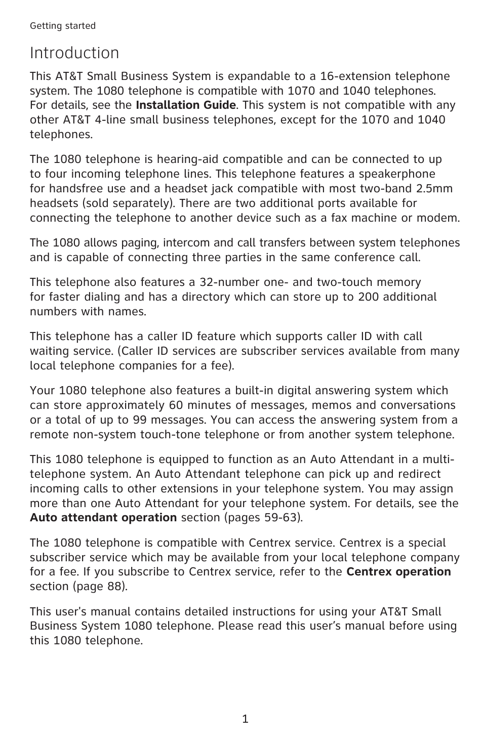 Introduction | AT&T 1080 Corded telephone User Manual | Page 8 / 30