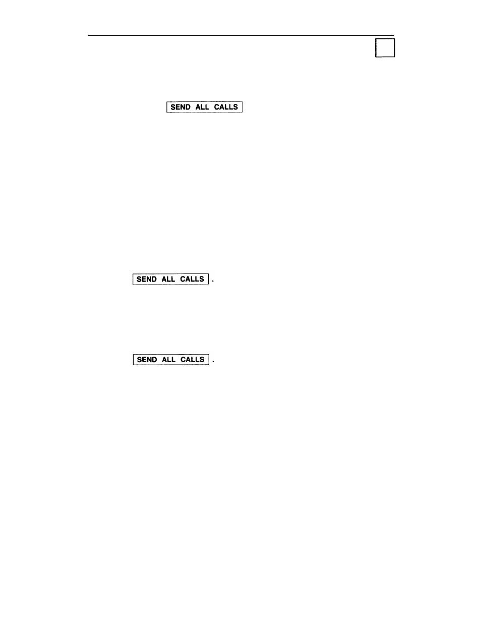 Send all calls, Turning on send all calls, Turning | Off send all calls | AT&T System 25 User Manual | Page 60 / 75