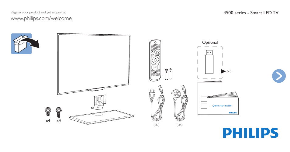 Philips 4000 series Téléviseur LED Full HD User Manual | 12 pages