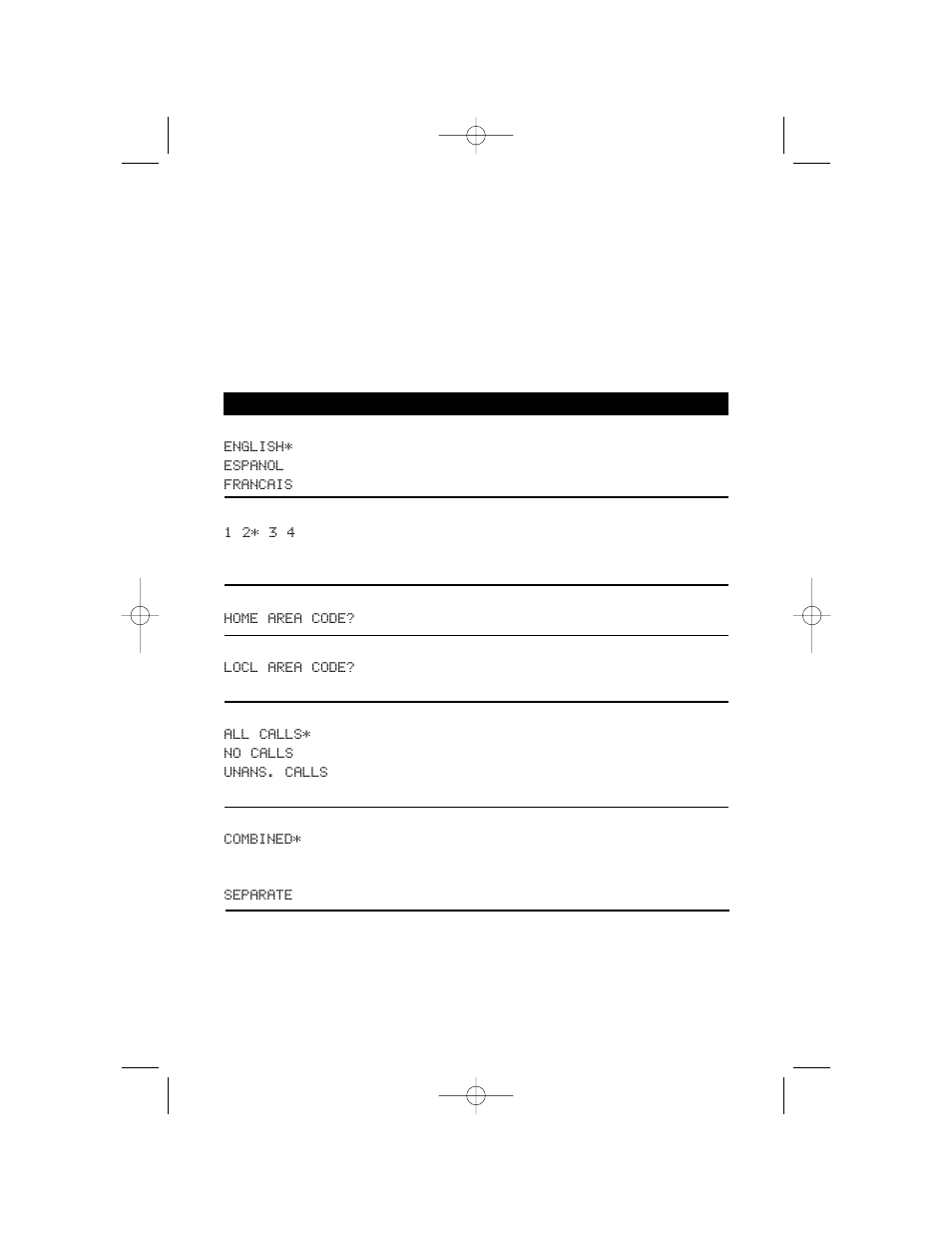 Feature settings, Feature settings summary | AT&T Trimline 260 User Manual | Page 11 / 28