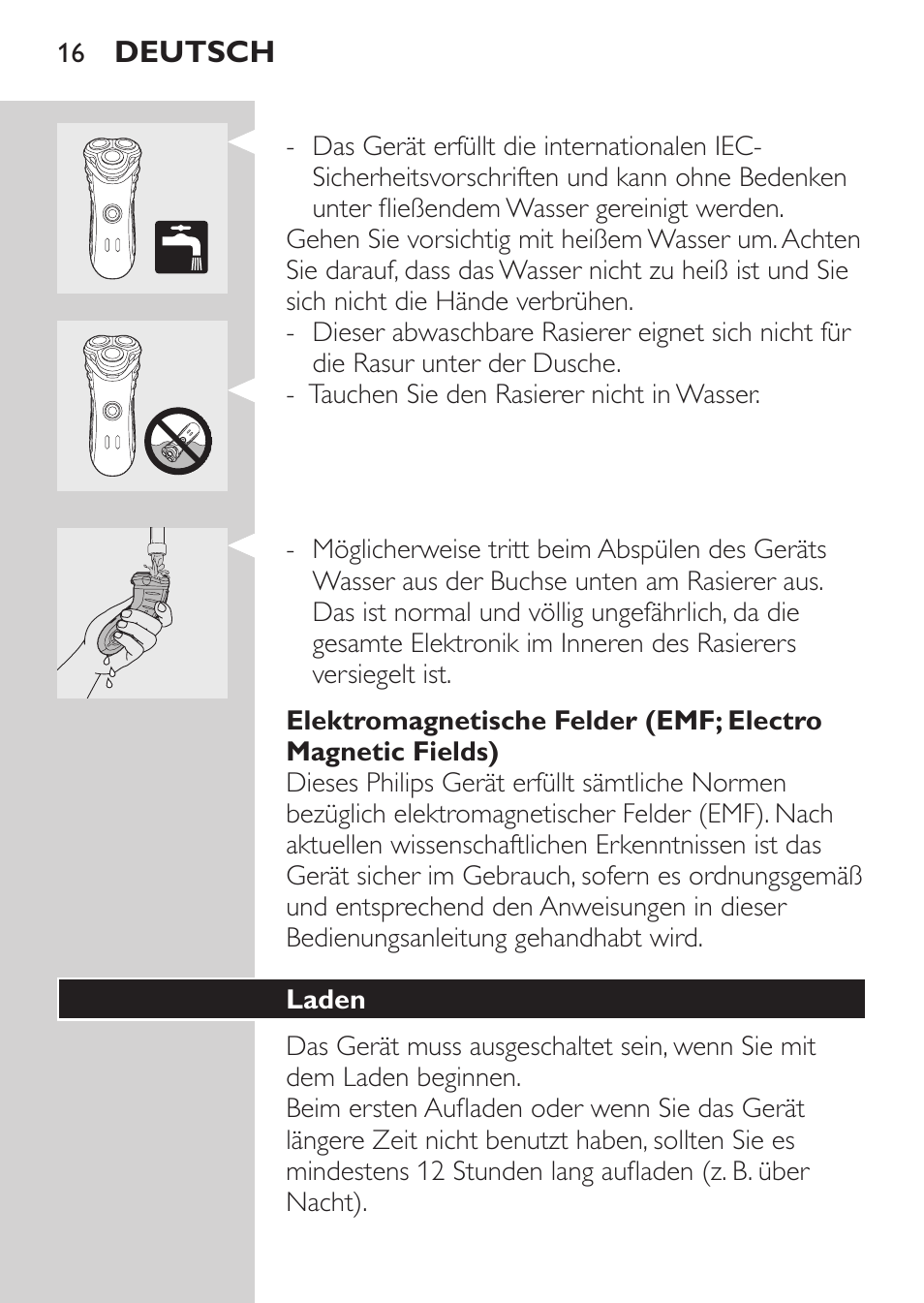 Laden | Philips SHAVER Series 3000 Rasoir électrique User Manual | Page 14 / 92