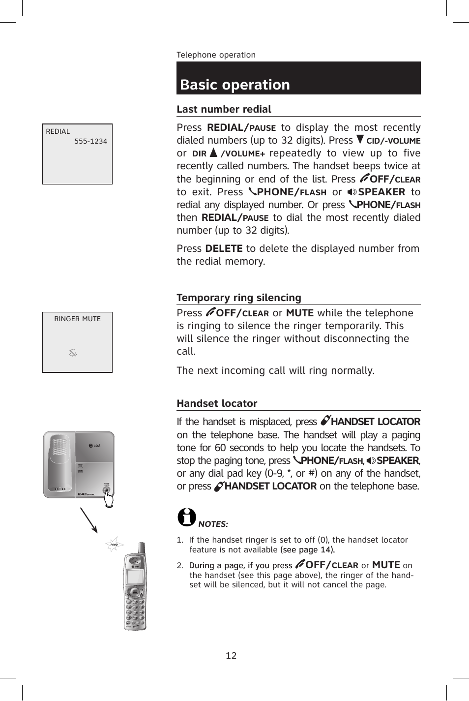 Basic operation | AT&T E2801 User Manual | Page 15 / 53