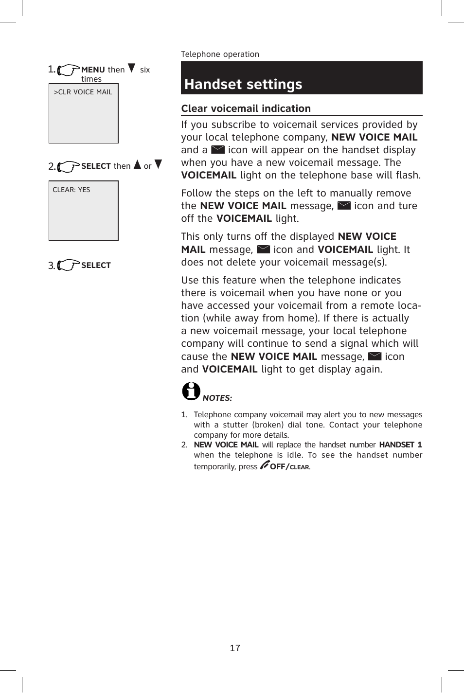 Handset settings | AT&T E2801 User Manual | Page 20 / 53