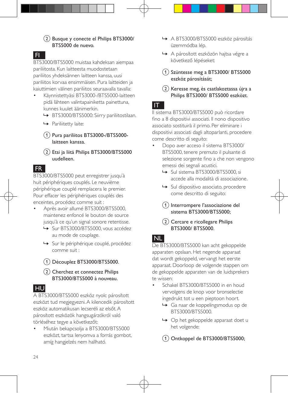 Philips enceintes sans fil stéréo User Manual | Page 24 / 48