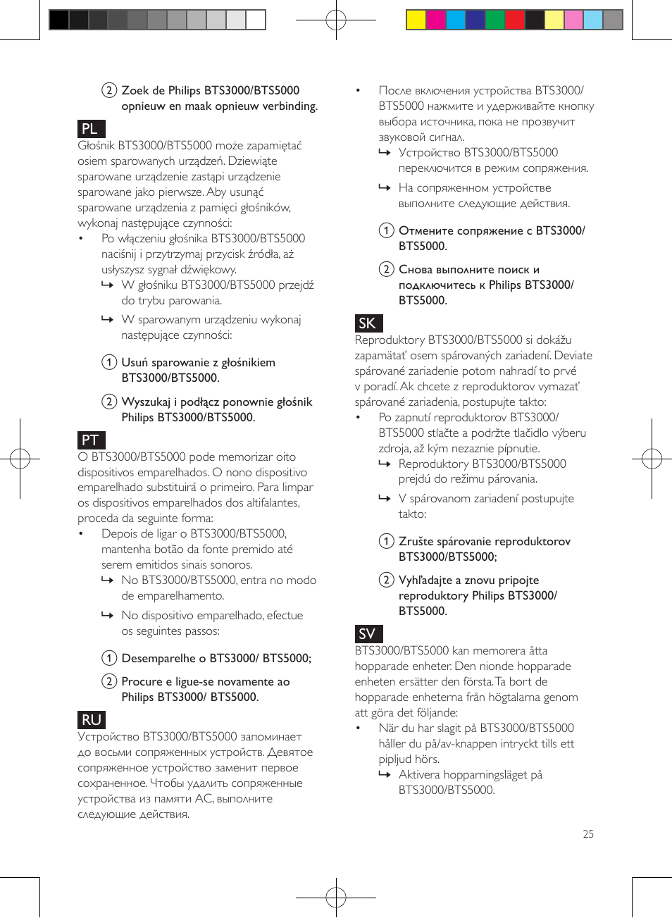 Philips enceintes sans fil stéréo User Manual | Page 25 / 48