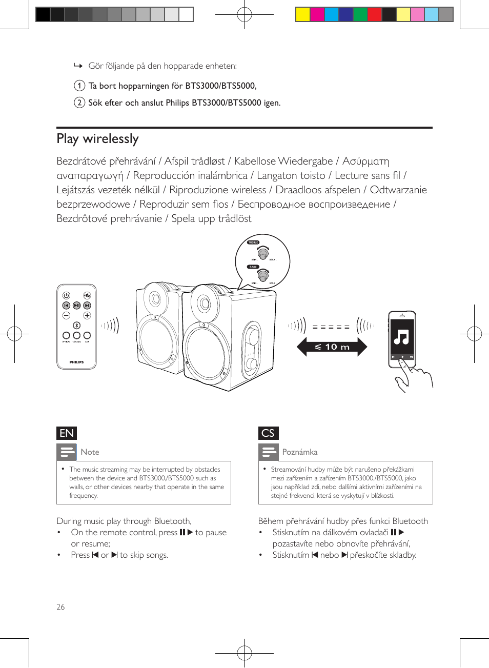 Play wirelessly | Philips enceintes sans fil stéréo User Manual | Page 26 / 48