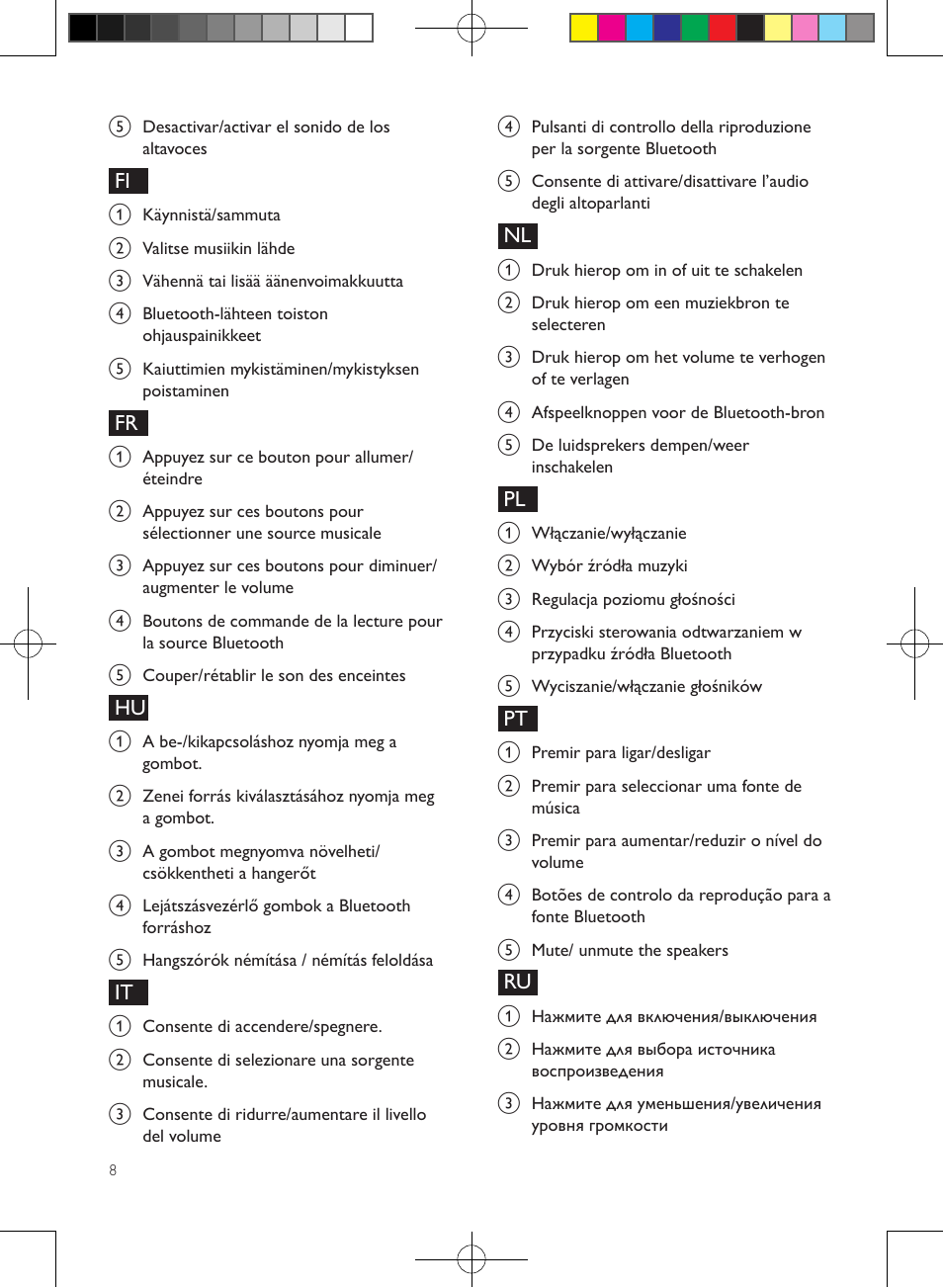 Philips enceintes sans fil stéréo User Manual | Page 8 / 48