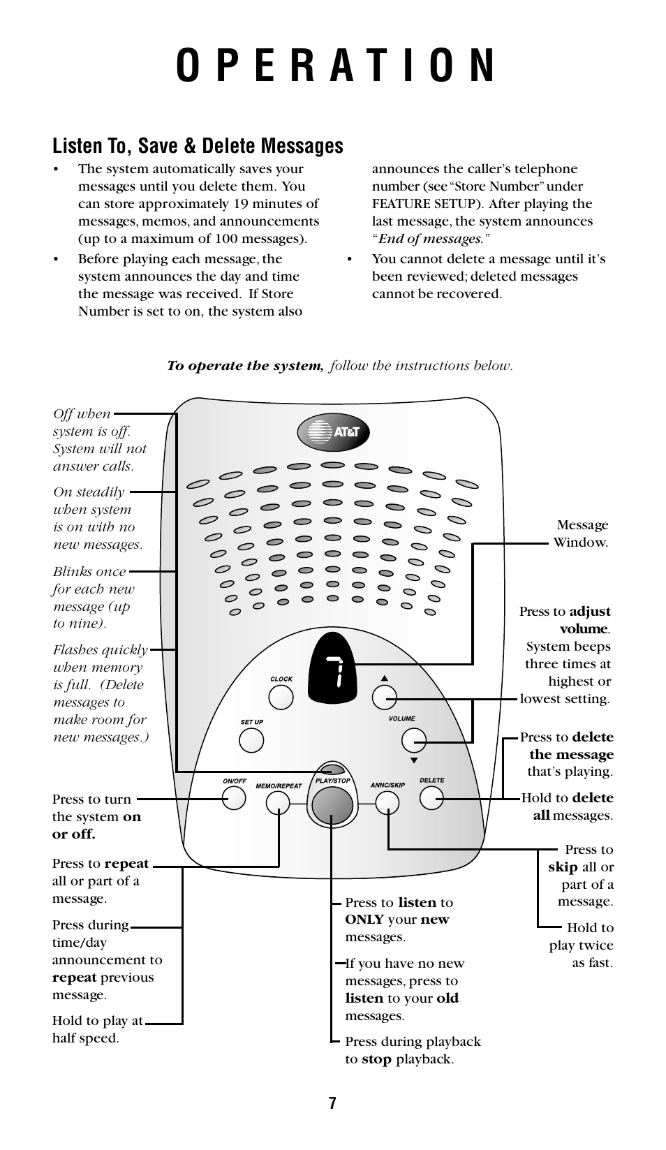 Listen to, save & delete messages | AT&T 1719 User Manual | Page 8 / 10