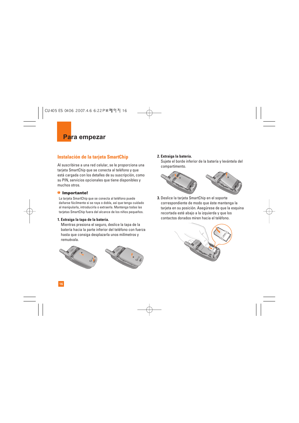 Para empezar | AT&T CU405 User Manual | Page 130 / 230