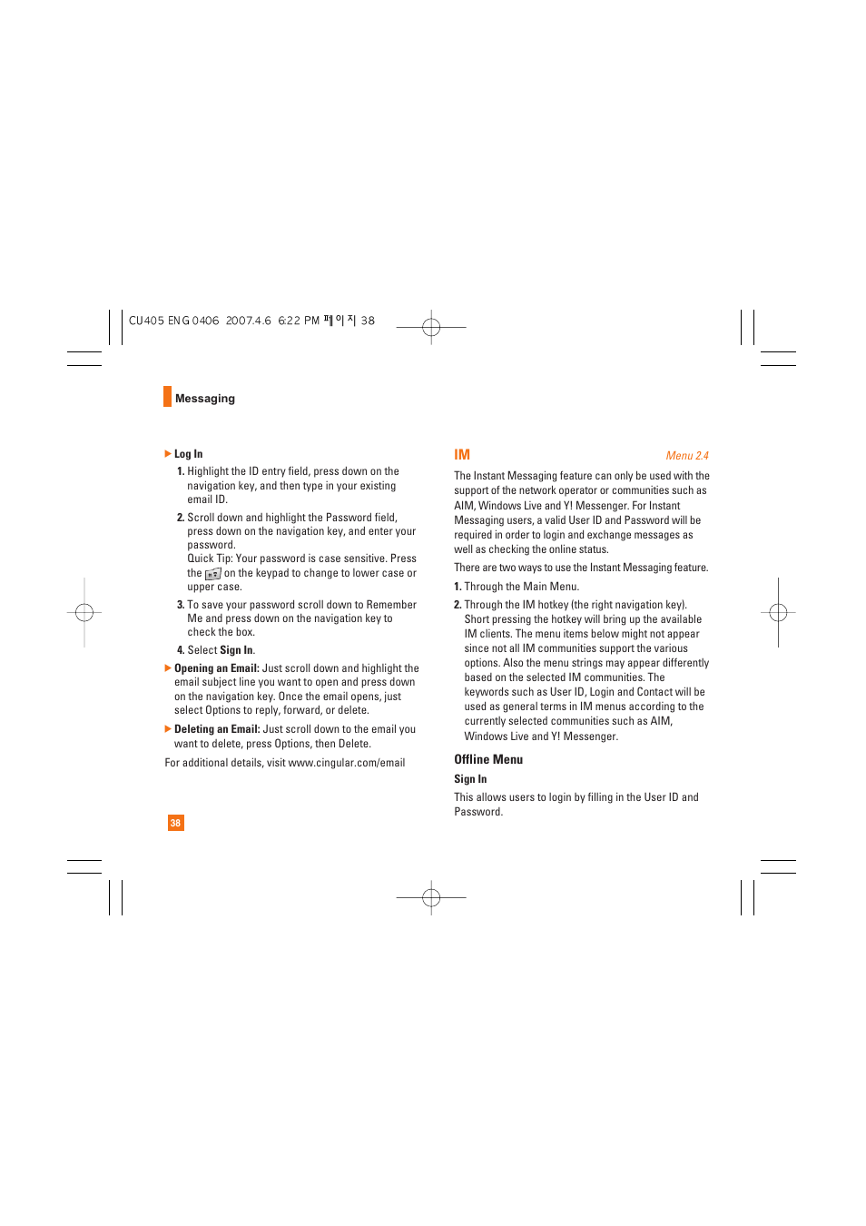 AT&T CU405 User Manual | Page 42 / 230