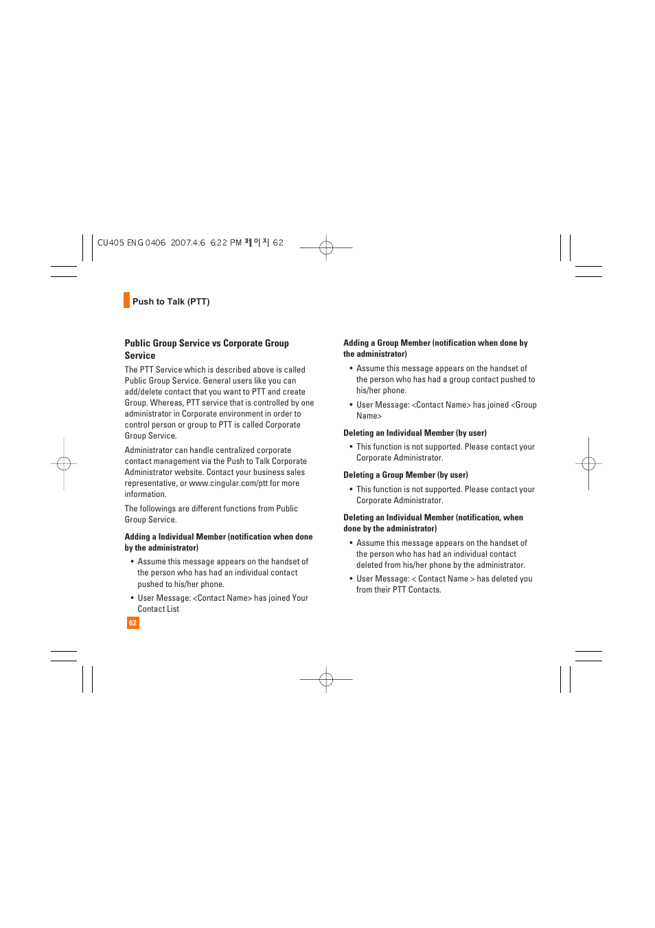 AT&T CU405 User Manual | Page 66 / 230