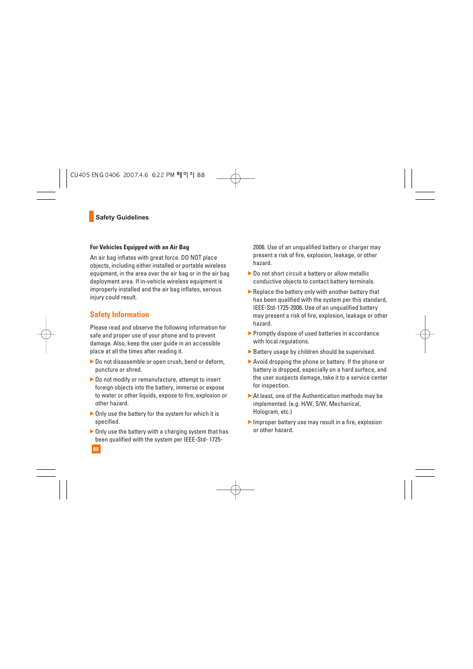 Safety information | AT&T CU405 User Manual | Page 92 / 230