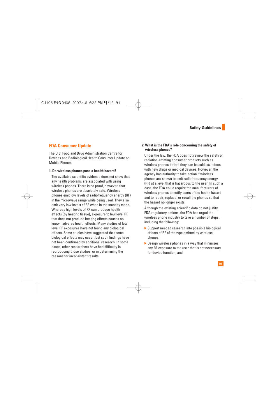 Fda consumer update | AT&T CU405 User Manual | Page 95 / 230