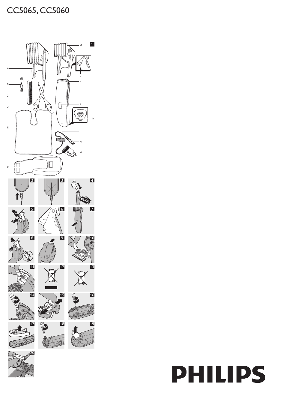 Philips Tondeuse cheveux User Manual | 9 pages