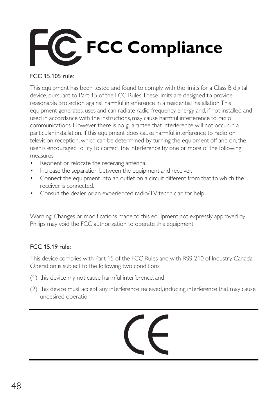 Fcc compliance | Philips Graveur interne IDE User Manual | Page 47 / 51