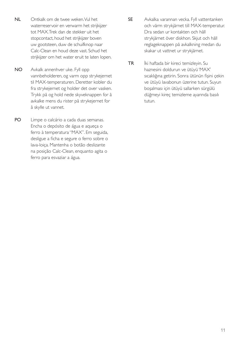 Philips Fer vapeur User Manual | Page 11 / 20