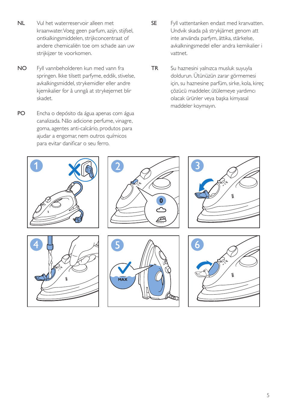 Philips Fer vapeur User Manual | Page 5 / 20