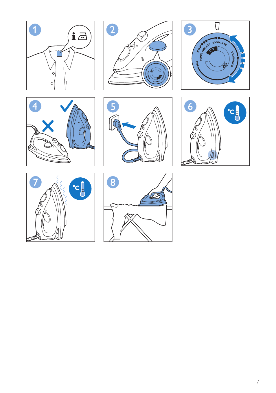 Philips Fer vapeur User Manual | Page 7 / 20