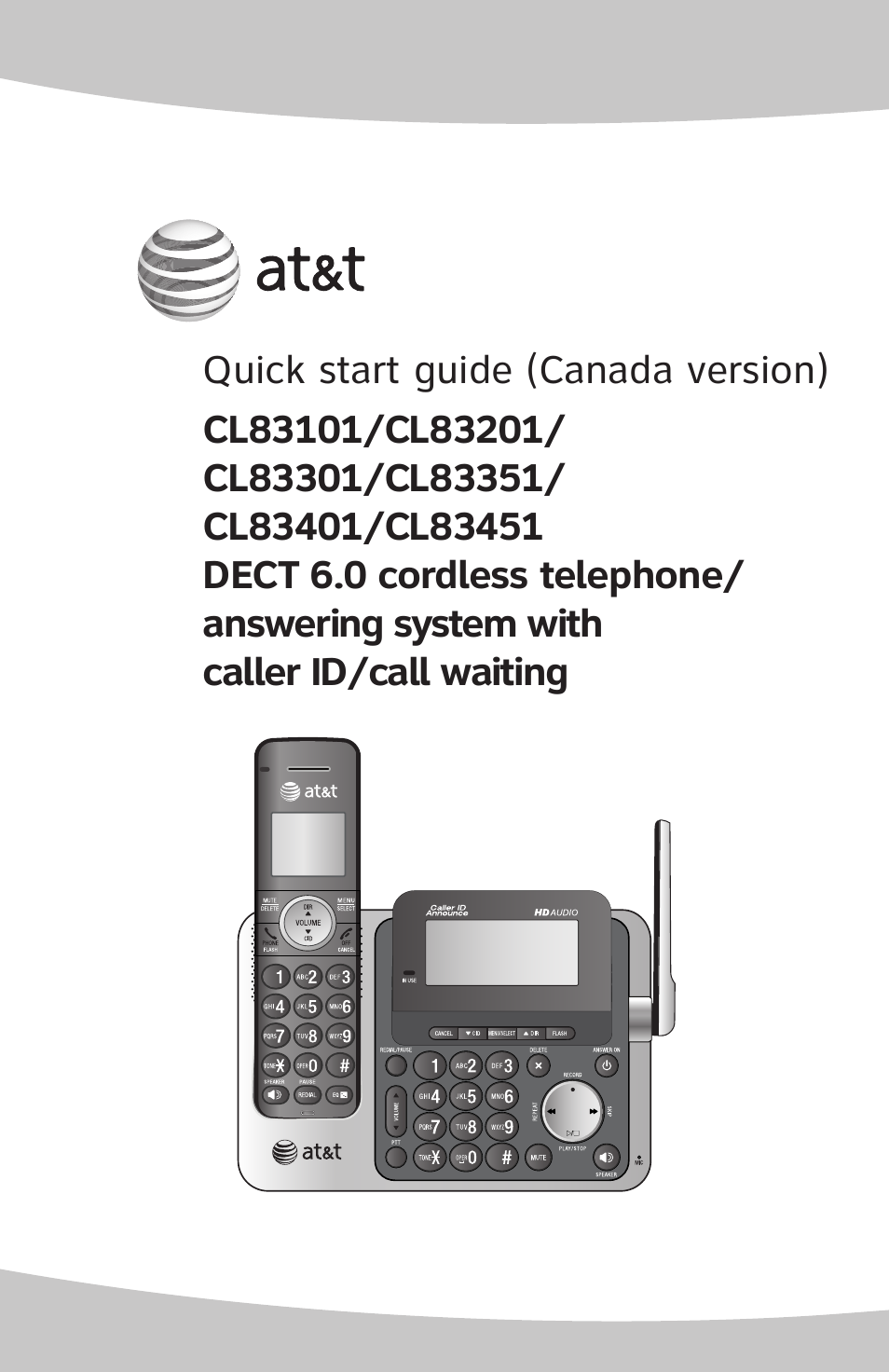 AT&T CL83351 User Manual | 14 pages