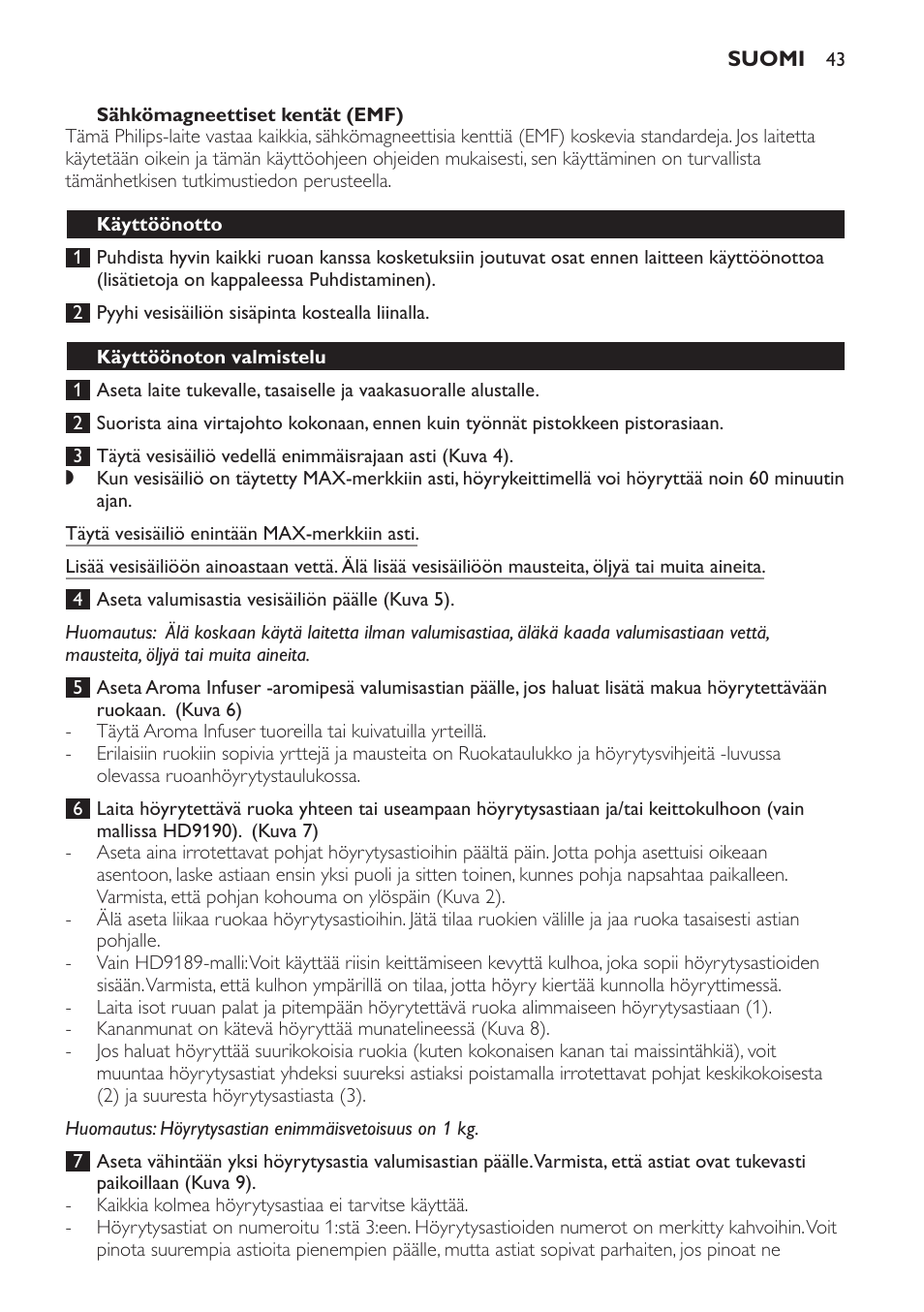 Philips Avance Collection Cuiseur Vapeur User Manual | Page 43 / 116