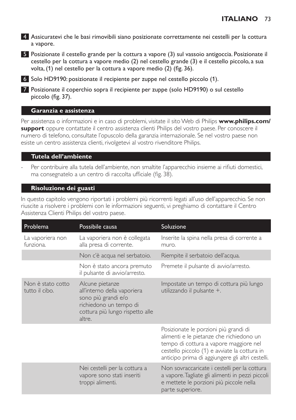 Philips Avance Collection Cuiseur Vapeur User Manual | Page 73 / 116