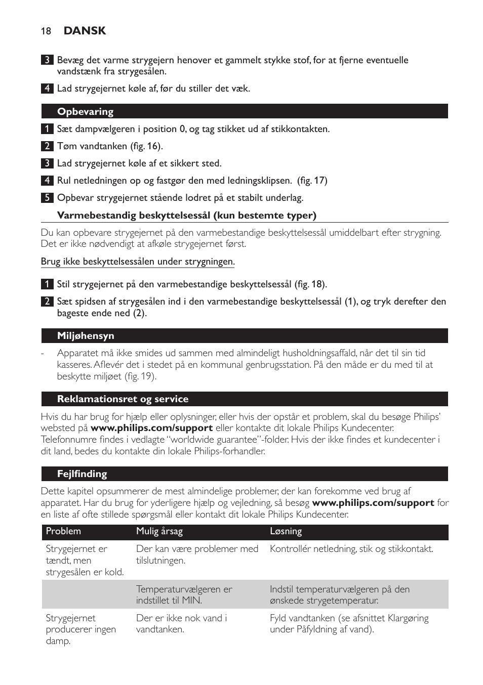 Philips Azur Fer vapeur User Manual | Page 18 / 76