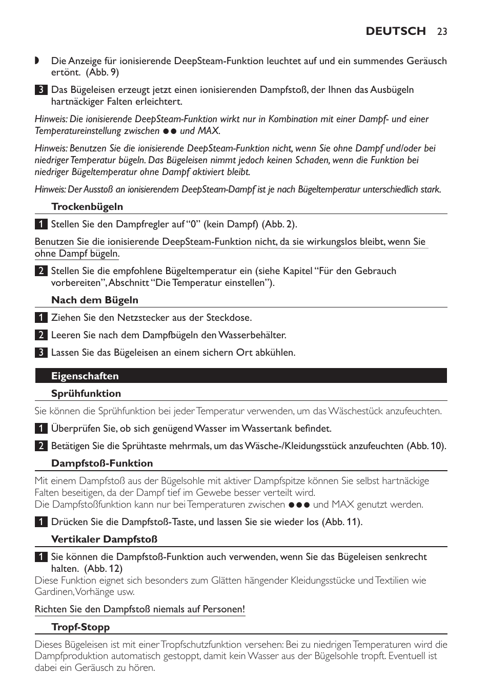 Philips Azur Fer vapeur User Manual | Page 23 / 76