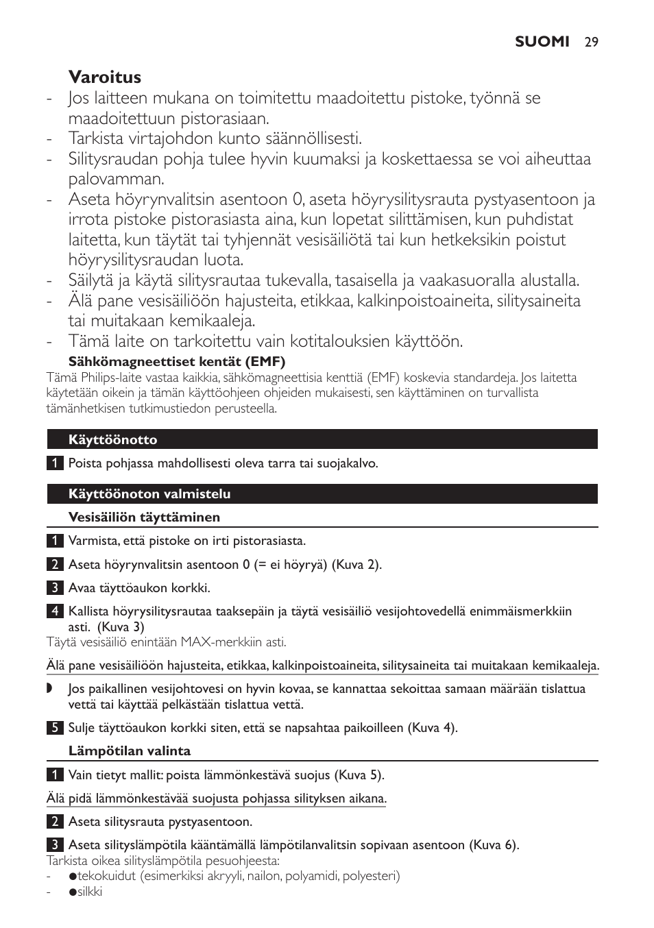 Philips Azur Fer vapeur User Manual | Page 29 / 76