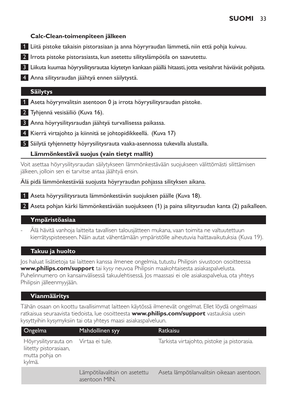 Philips Azur Fer vapeur User Manual | Page 33 / 76