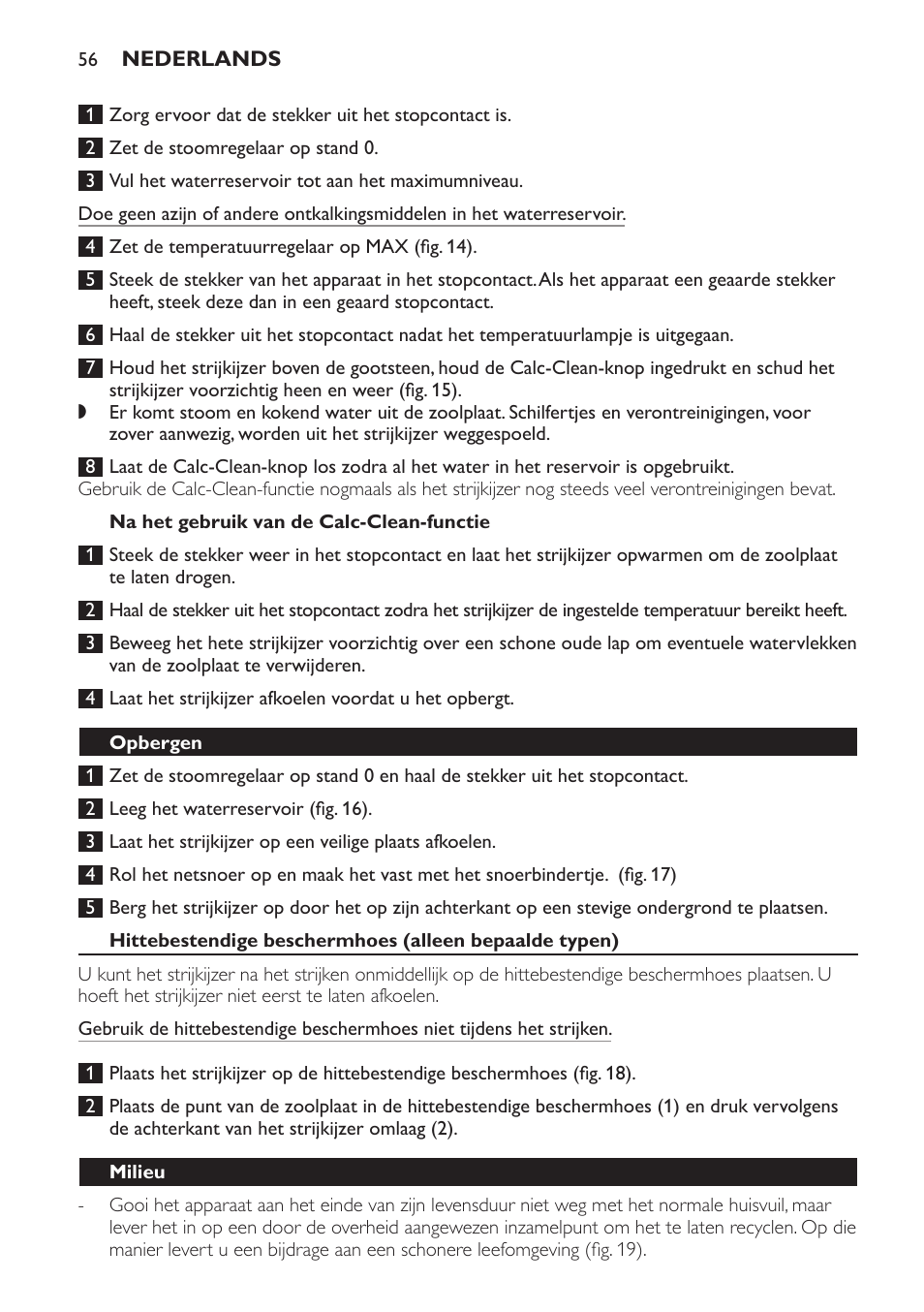 Philips Azur Fer vapeur User Manual | Page 56 / 76