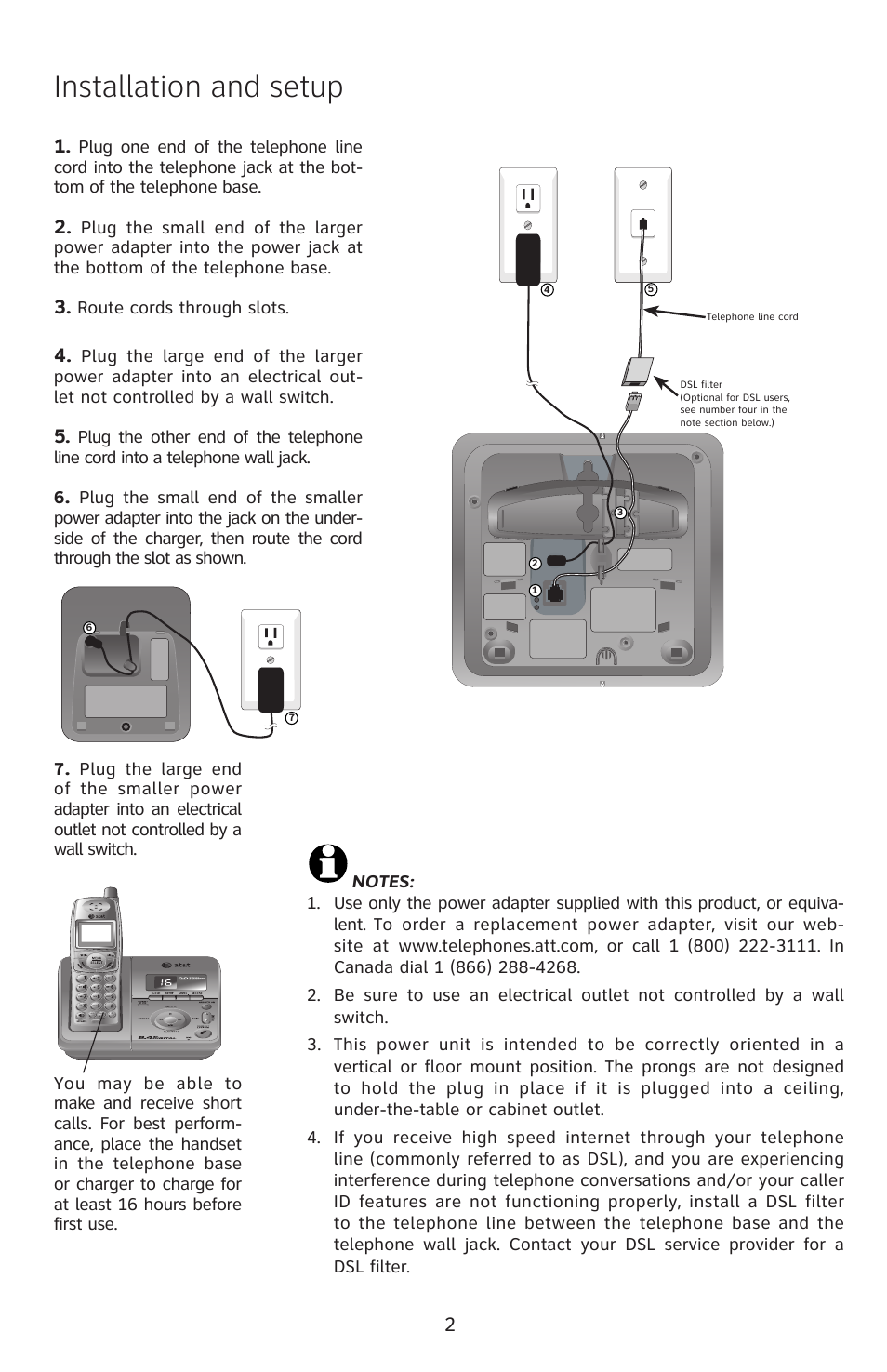 Installation and setup | AT&T E2812B User Manual | Page 3 / 6