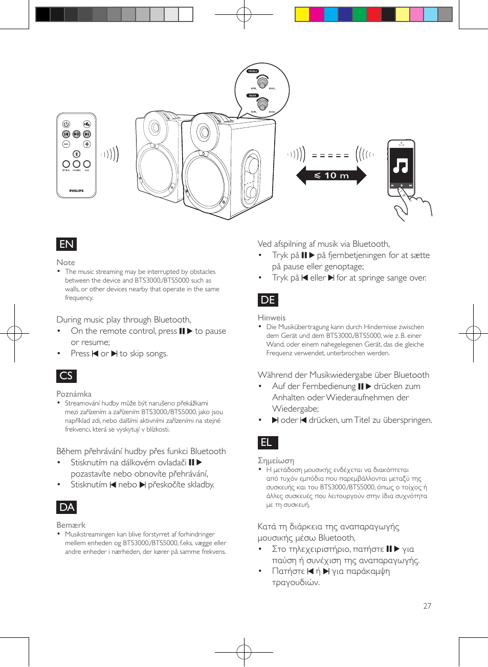 Philips enceintes sans fil stéréo User Manual | Page 27 / 52