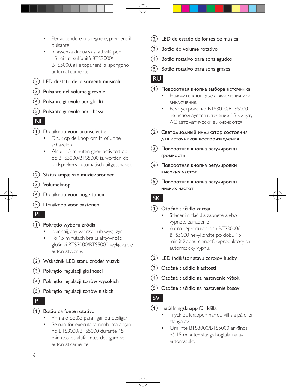 Philips enceintes sans fil stéréo User Manual | Page 6 / 52