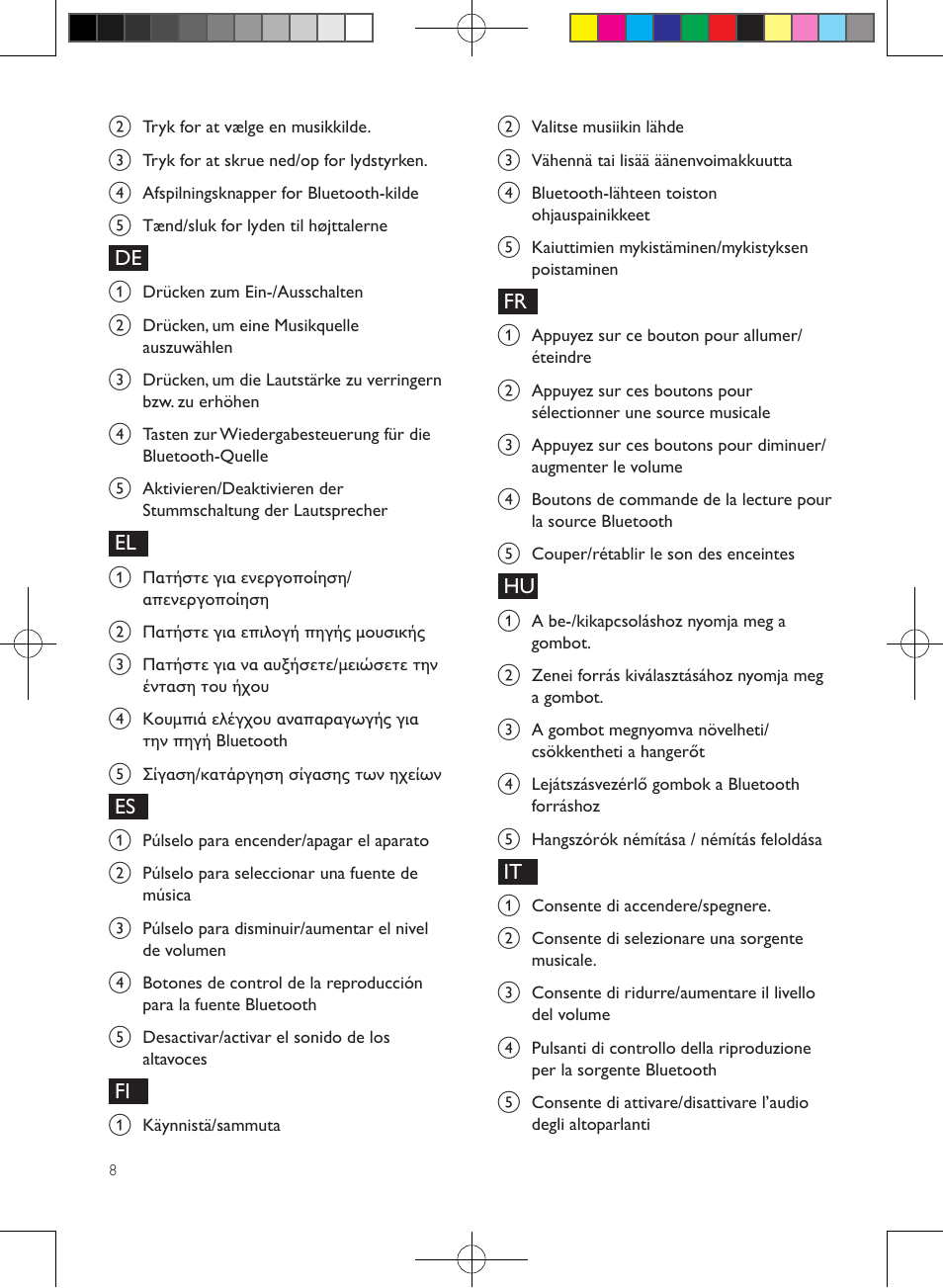 Philips enceintes sans fil stéréo User Manual | Page 8 / 52