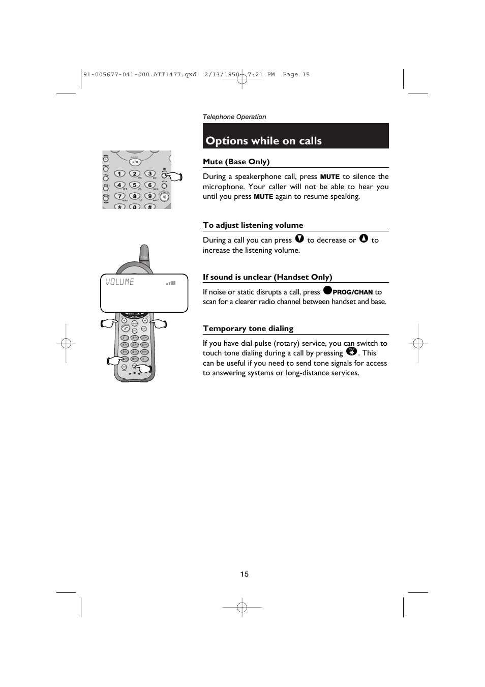 Options while on calls | AT&T 1177 User Manual | Page 17 / 47