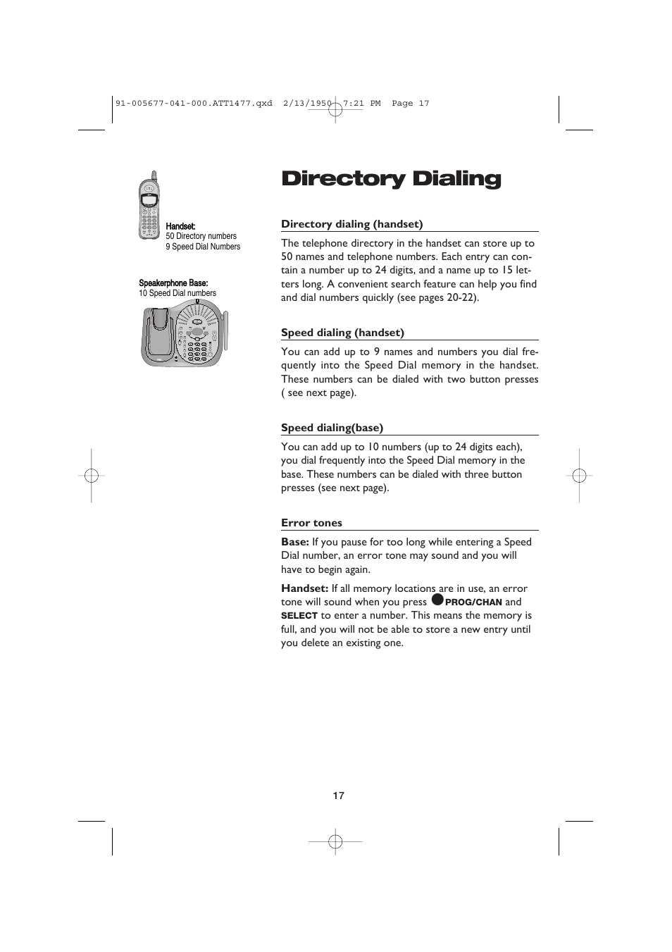 Directory dialing | AT&T 1177 User Manual | Page 19 / 47