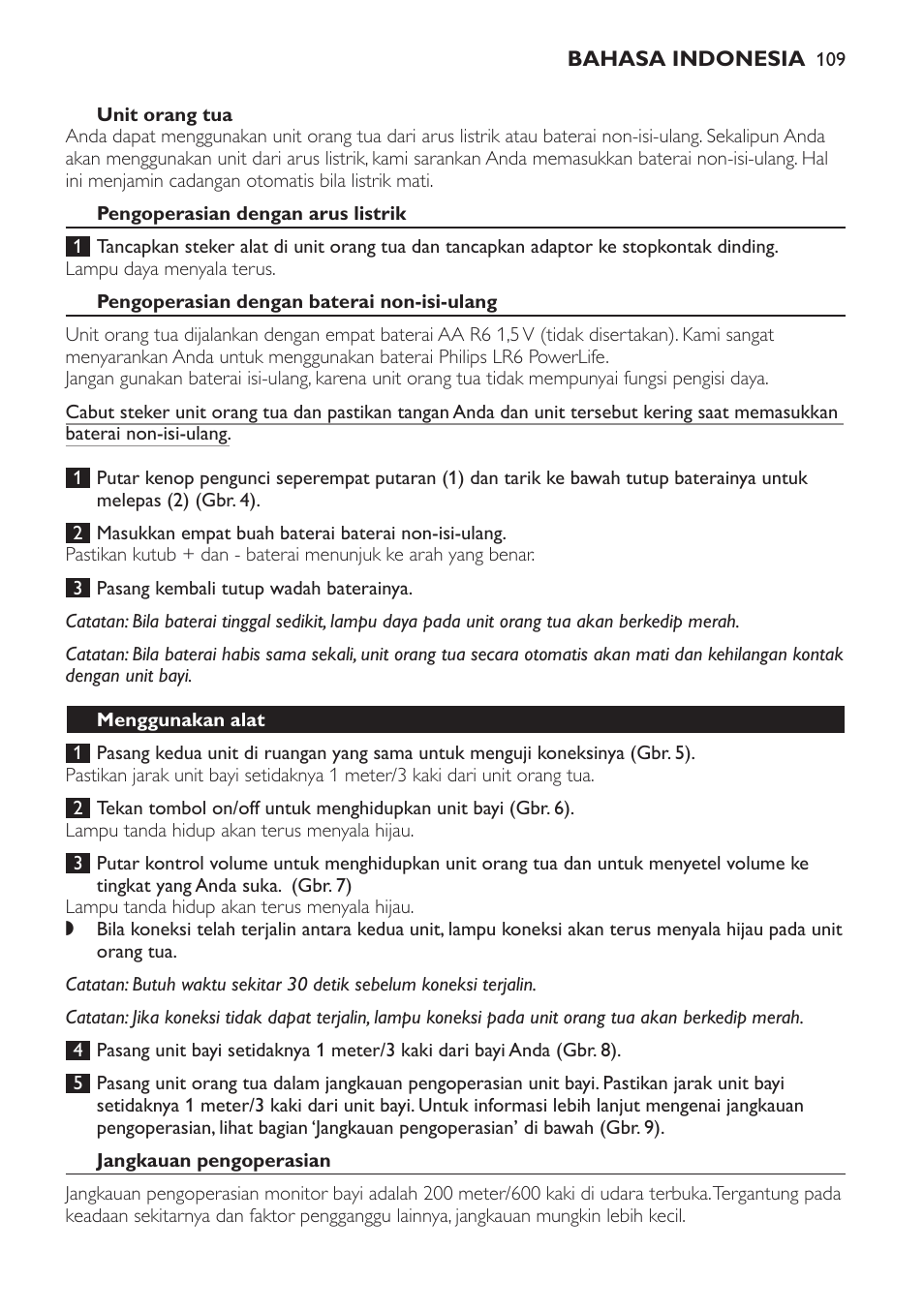 Philips AVENT Écoute-bébé analogique User Manual | Page 109 / 120