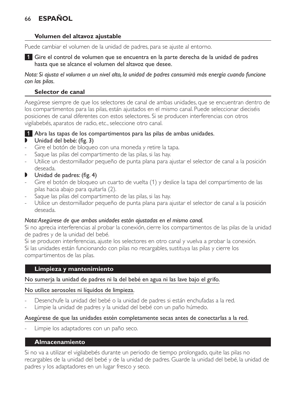 Philips AVENT Écoute-bébé analogique User Manual | Page 66 / 120