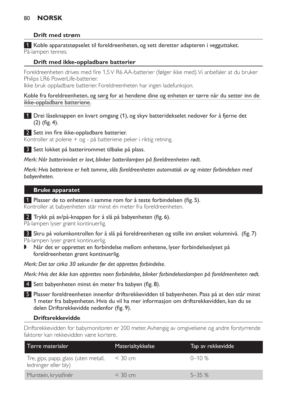 Philips AVENT Écoute-bébé analogique User Manual | Page 80 / 120
