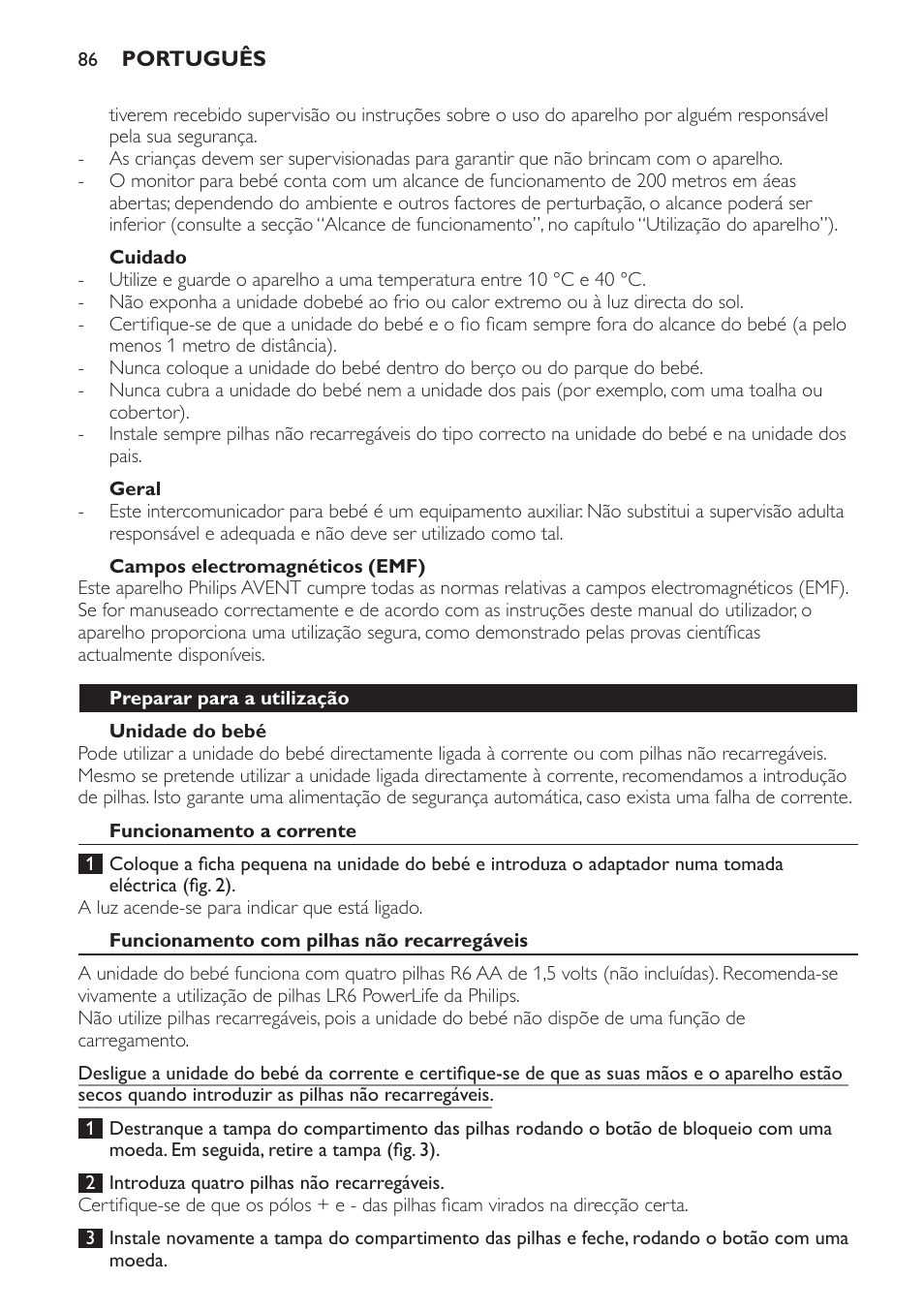 Philips AVENT Écoute-bébé analogique User Manual | Page 86 / 120