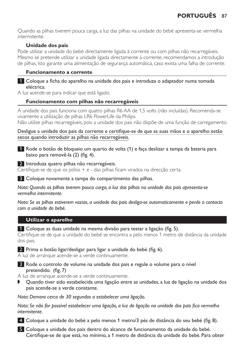 Philips AVENT Écoute-bébé analogique User Manual | Page 87 / 120