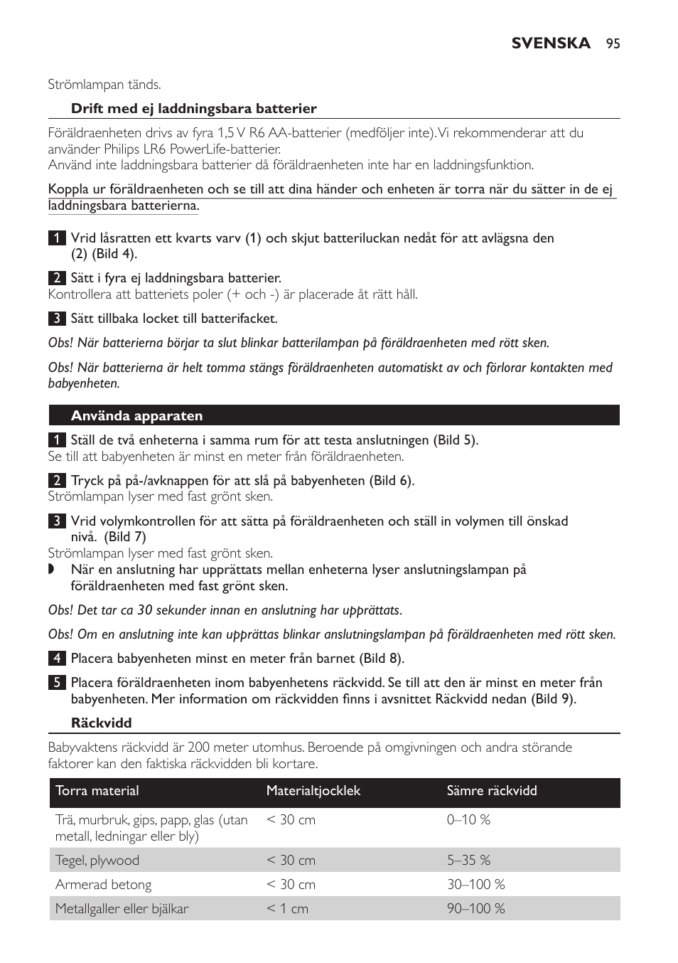 Philips AVENT Écoute-bébé analogique User Manual | Page 95 / 120