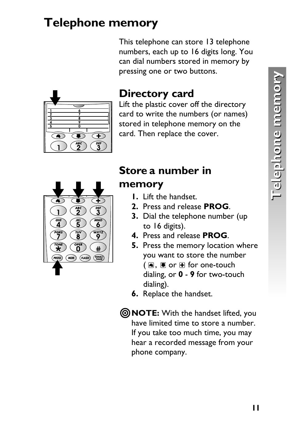 Directory card | AT&T 915 User Manual | Page 14 / 20