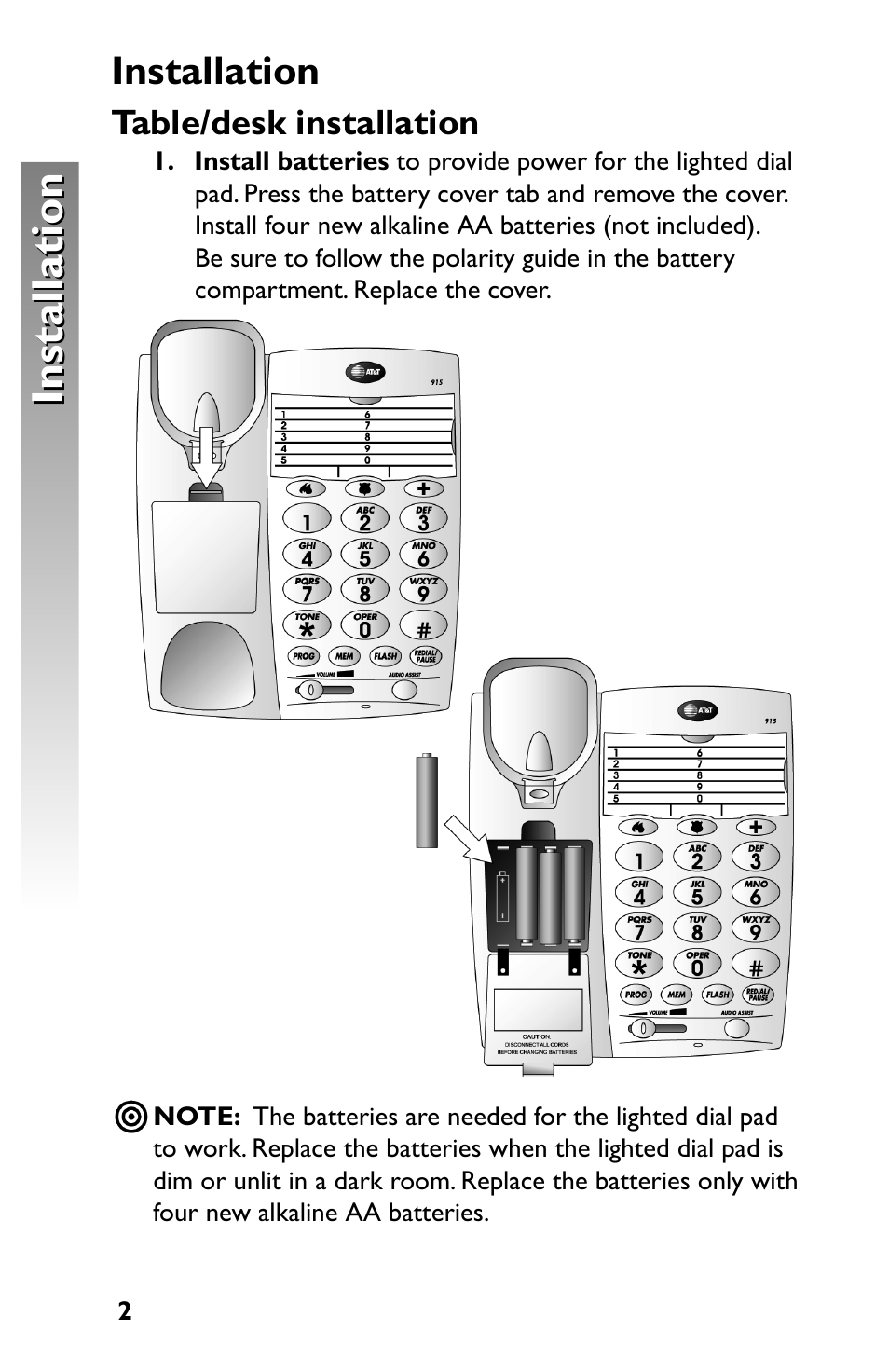 Installation | AT&T 915 User Manual | Page 5 / 20