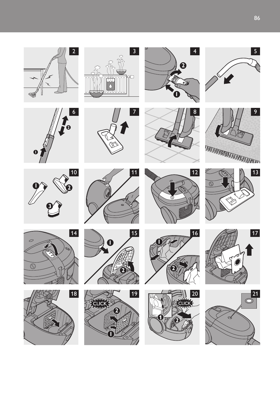 Philips SmallStar Aspirateur avec sac User Manual | Page 86 / 88