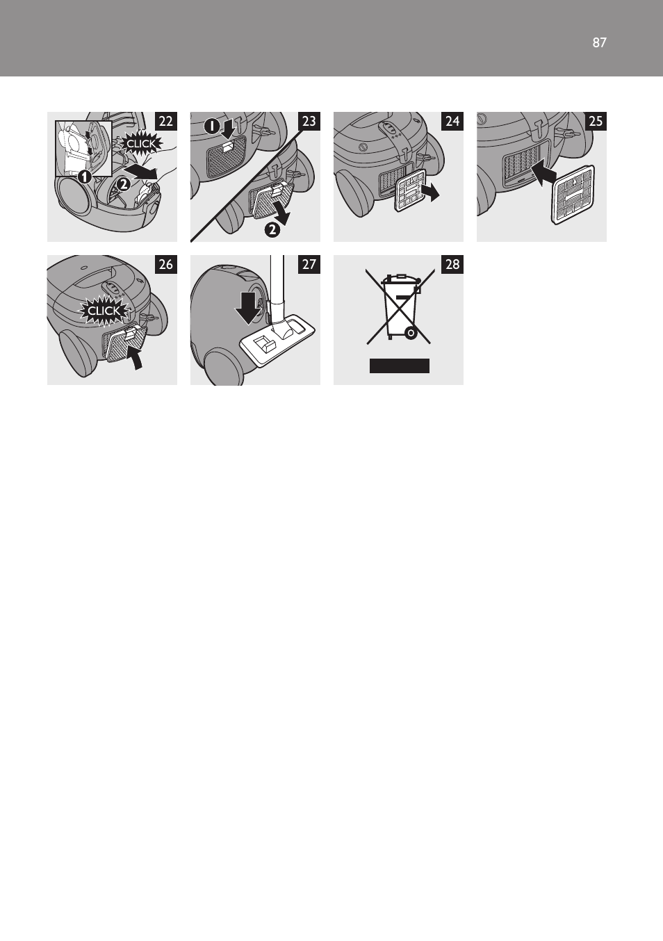 Philips SmallStar Aspirateur avec sac User Manual | Page 87 / 88