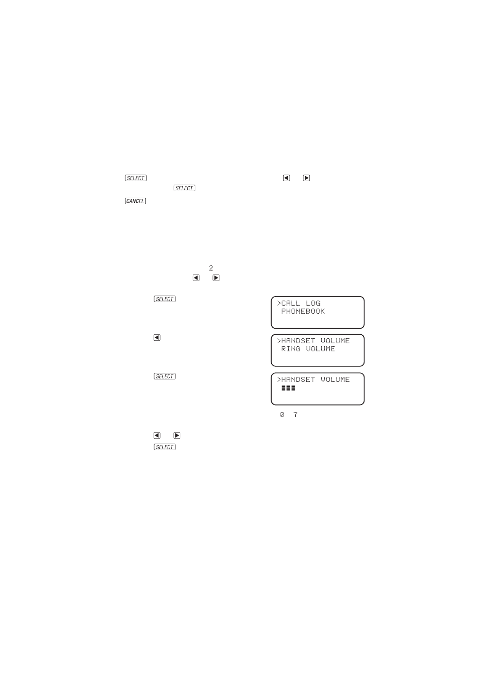 Feature setup, Feature setup menu, Handset volume | AT&T 2255 User Manual | Page 7 / 33