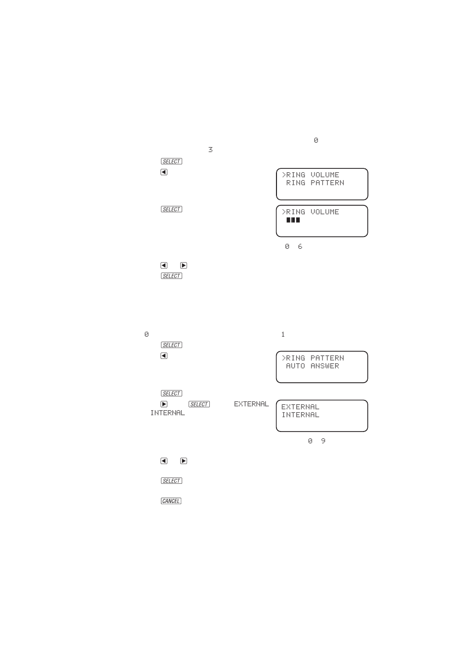 Feature setup, Ring volume, Ring pattern | AT&T 2255 User Manual | Page 8 / 33